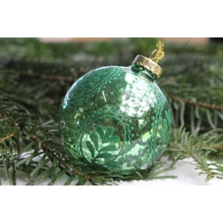 christmas ball, 8cm, light green, glass